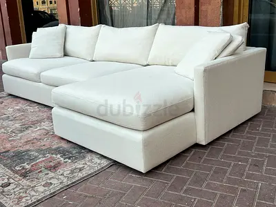 Crate&barrel L Shape Sofa Beige