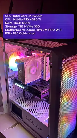 Gaming PC - Intel i7-14700K, RTX 4060 Ti, 16GB RAM, 1TB NVMe