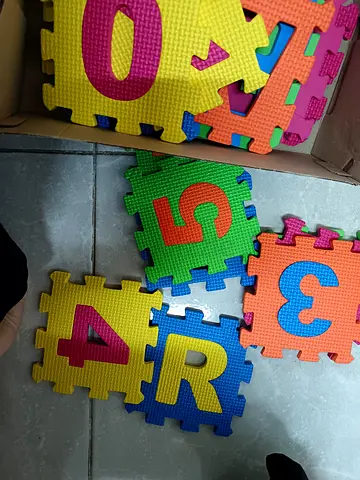 Set of foam interlocking number and a-z alphabeta puzzle mats - gently used negotiable
