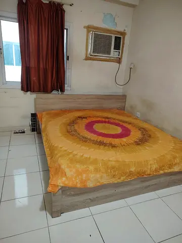 Used Double Bed Frame with Headboard - Light Wood Finish