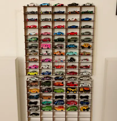 Brand new sealed hotwheels/diecast display rack 55 slots 1:64 scale shelf