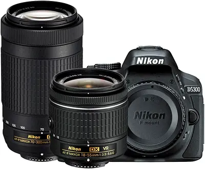 Nikon D5300 DSLR Body with 18-55mm and 70-300mm Lenses - Good Condition