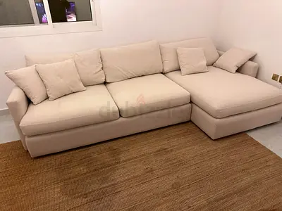 Crate&Barrel Lounge Deep L shape sofa beige