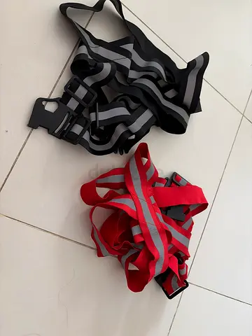Pair of reflective running safety straps / armbands