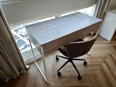 Compact Wooden Study Desk with Stylish Chair