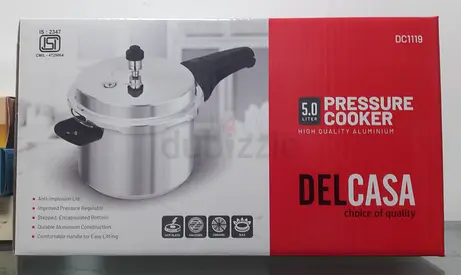 Delcasa Aluminium Pressure Cooker 5L Silver