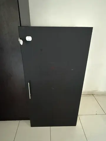 Black Storage Cabinet with Single Door