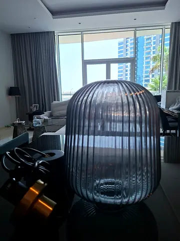 Ribbed Glass hanging Lamp - Modern Bedside Lamp (Used)