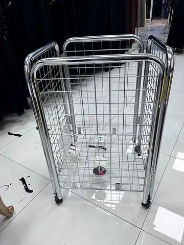 Foldable Metal Laundry Basket / Storage Trolley with Wheels – Excellent Condition‼️‼️‼️