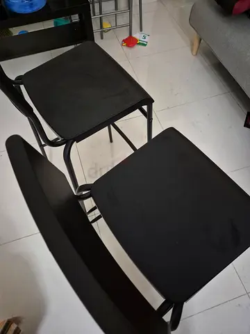 Set of 2 Black Metal long leg Chairs – Simple Modern Design