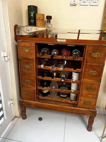 Bar counter wooden with metal
