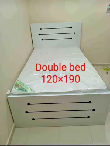 White Double Bed 120x190 cm with mattress