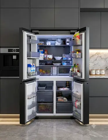 Samsung Bespoke 4-Door Flex Refrigerator RF85A92W1AP/AE – Customizable Panels