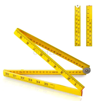 Brand new yellow folding measuring ruler - 2m