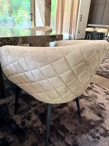 Beige Quilted Upholstered Dining Chair - Set/Single Available
