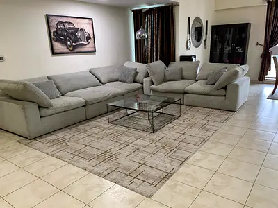 Pan Emirates Feather filled Sofa Excellent Condition