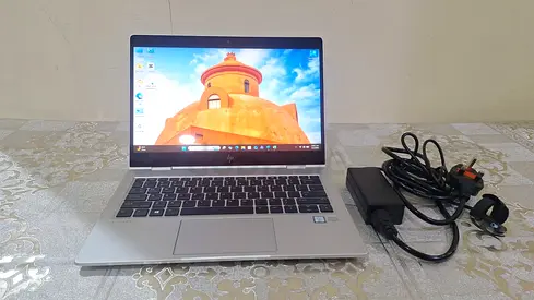 HP ELITEBOOK BANG & OLUFSEN Touch Screen 360 rotations 8TH Generation i5 , 8 GB Ram 256 GB SSD