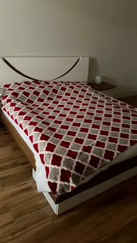 Queen wooden bed frame with headboard - good condition