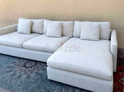 Crate&Barrel Lounge Deep L shape sofa beige