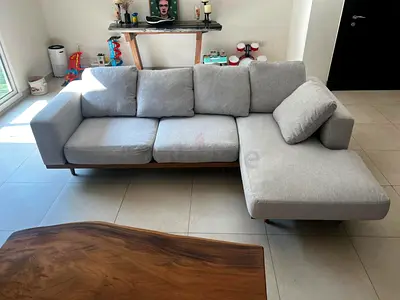 West Elm L Shape Sofa Beige