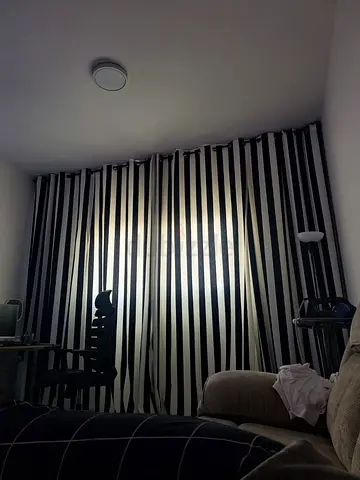 Black and White Vertical Stripe Curtains - Set of 2 Panels
