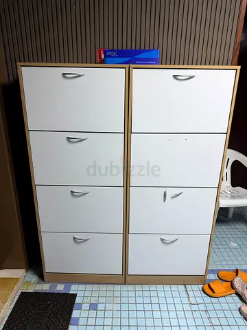 Large 8-Door Wooden Storage Cabinet / Wardrobe - Good Condition
