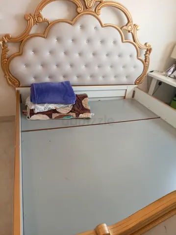 King size bed  frame with carved headboard with or without mattress