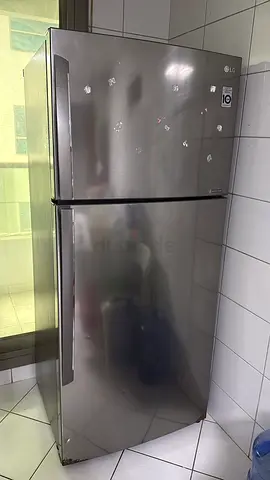 Stainless steel double-door refrigerator - good working condition