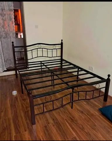 Metal Double Bed Frame with madical mattress- Good Condition