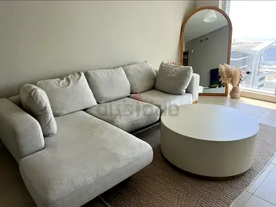 West Elm L Shape Sofa Beige