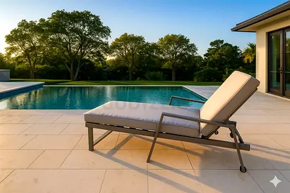 Outdoor Adjustable Sun Lounger with Cushion - Modern Aluminum Frame