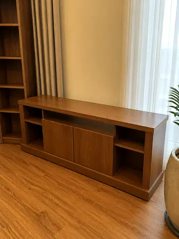 Wooden TV Console / Media Unit - Solid Finish, Good Condition