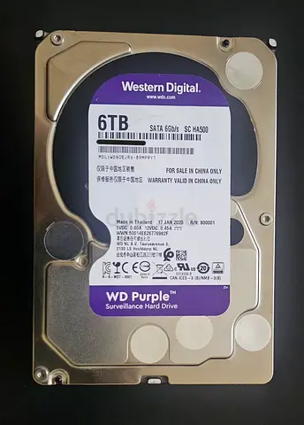 WD Purple Surveillance HDD 6TB – Excellent Condition, Health 100%
