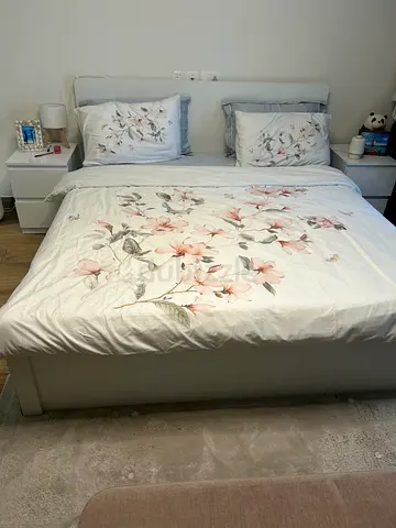King size bed frame with mattress for sale
