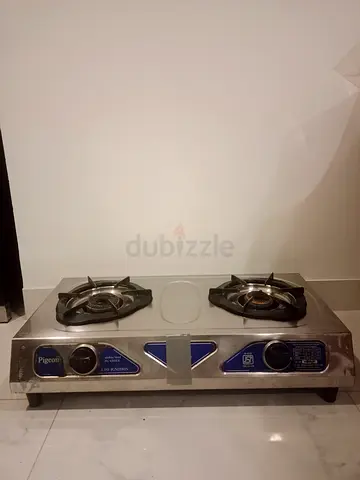 Pigeon 2-Burner Stainless Steel Gas Stove - Good Working Condition