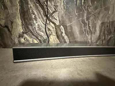 Slim soundbar with wired subwoofer output - good working condition