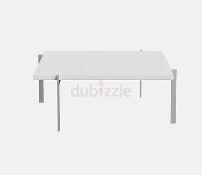 Fritz Hansen PK61 Coffee Table by Poul Kjærholm, steel rolled marble, white