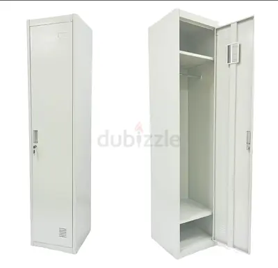 Single Tall Metal Locker with Lockable Door - White