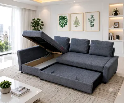 Elegant Grey Fabric Sofa
Soft-touch fabric, supportive cushions, and a modern design that transforms
