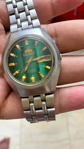 Orient men's wristwatch - green dial, stainless steel (used)