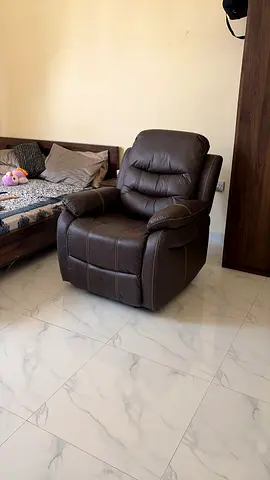 Brown Recliner Armchair — Comfortable Single Seater in Good Condition
