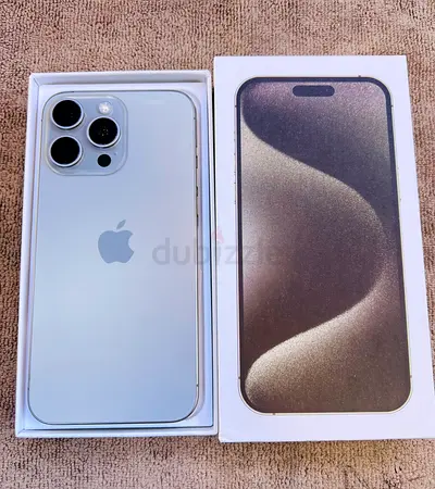 iPhone 15 Pro Max 256GB (Natural Titanium Unlocked, Like New with Box