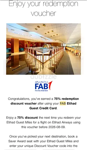 Etihad 75% Voucher