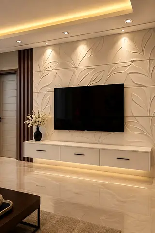 Modern Flat Screen TV and Entertainment System
