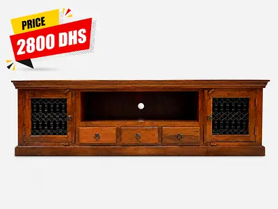 Solid Wood TV Console / Entertainment Unit - Rustic Design