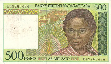 MADAGASCAR 500 FRANCS BANKNOTE 1995