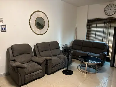 Danube Home Recliner Sofa Set (3+2+1) – Grey Fabric – AED 1,500