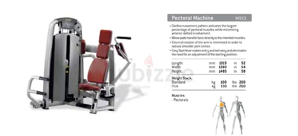 Technogym Selection Pectoral Machine (M913) – Commercial Chest Fly Machine for Sale in UAE