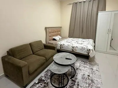 Furnished studio apartment | For monthly rent | Ajman - Al Muwaihat 2 - Al Salam Street | Includes bills and internet ✅ Ready to move in now!