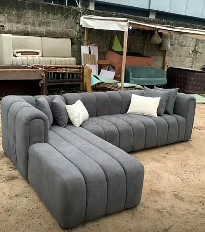 Modern Grey L-Shaped Sectional Sofa